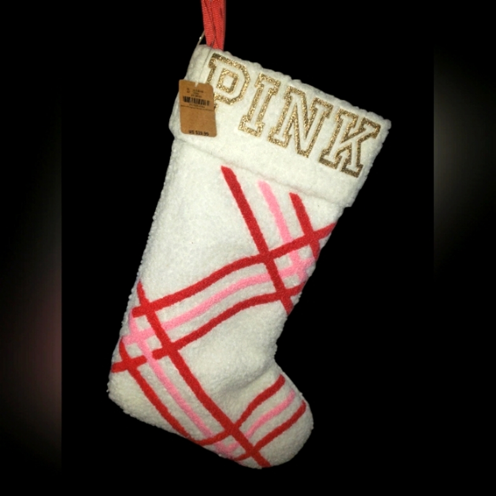 PINK VICTORIA SECRET HOLIDAY STOCKING  NWT.